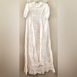 👶🏼Antique 1930s Christening Dress & Baby Blanket Cover Set Lace & Linen Heirloom